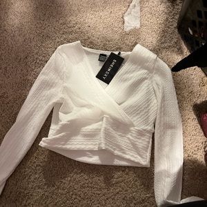 shein cross over crop top!!